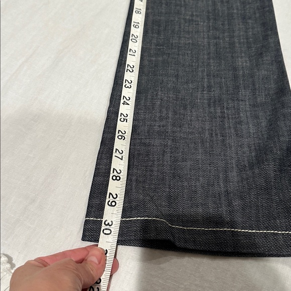 Escada Gray Blue White Stitch Straight Leg Jeans 4 - Picture 11 of 12